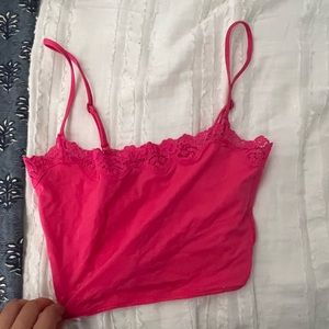 Skims lace tank neon pink